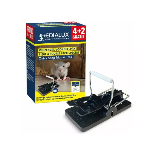 [1101078038] Edialux Quicksnap Mousetrap Promopack 4+2