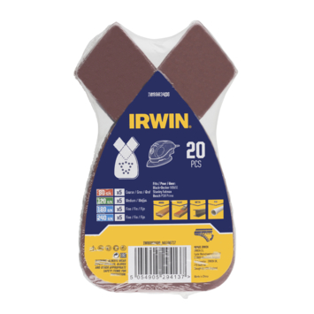 [IW8083406] IRWIN Set Schuurvellen voor B+D Mouse en BOSCH Primo K80/K120/K180/K240 20PCS