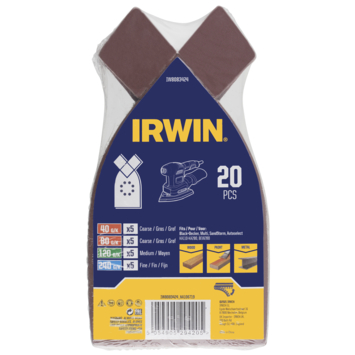 [IW8083424] IRWIN Set Schuurvellen voor Multischuurmachine B+D Zelfklevend K40/K80/K120/K240 20 PCS
