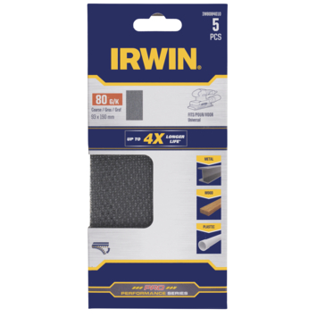 [IW8084010] IRWIN Schuurgaas 190x93 mm K80 Zelfklevend 5PCS