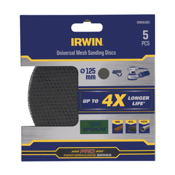 [IW8081003] IRWIN Schuurgaas Rond Ø125mm Zelfklevend K120 5PCS