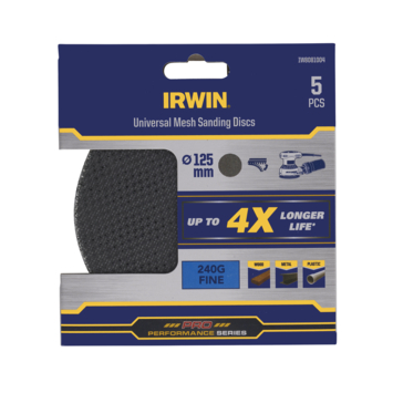 [IW8081004] IRWIN Schuurgaas Rond Ø125mm Zelfklevend K240 5PCS