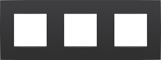 [136-76700] NIKO Drievoudige afdekplaat met 71 mm centerafstand Intense matt black 136-76700