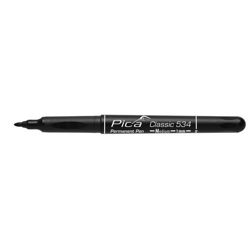 [PIC53446] Pica Permanente Pen 'm' 1mm, Ronde Punt, Zwart