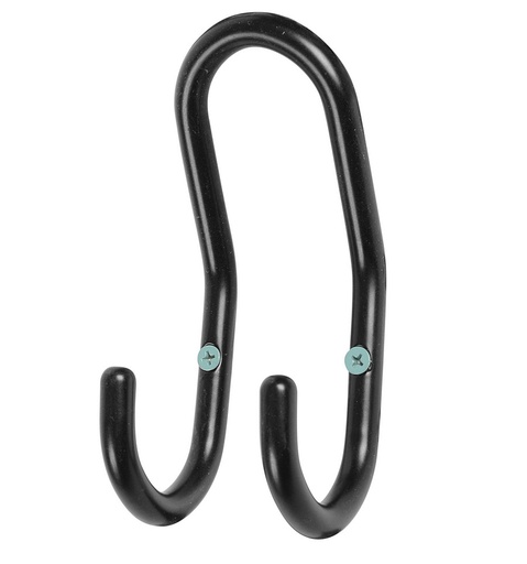 [1-8457-2-1] Hoedhaak Dubbel Zwart 10mm