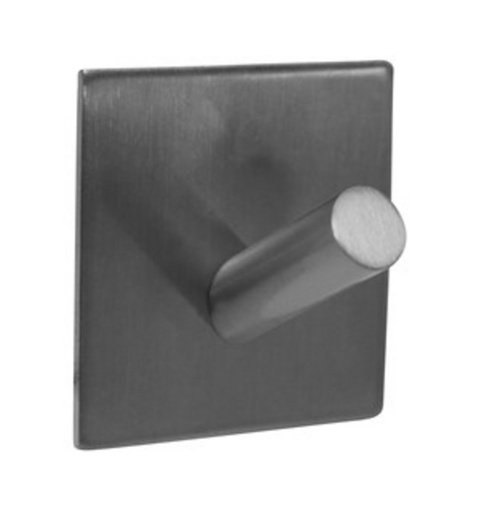 [1-6126-19-1] Zelfklevende Kapstok - 40x40mm - Verchroomd Geborsteld 1 pen