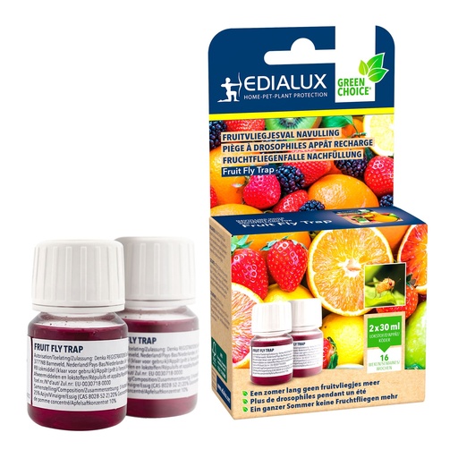 [1103078158] Edialux Fruitvliegenval Lokstof Navulling 2x30ml