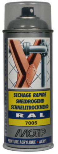 [07167] MOTIP INDUSTRIAL LAK HOOGGLANS RAL 7005 MUISGRIJS 400ML