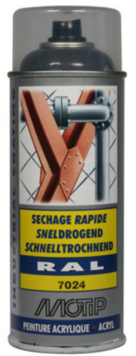 [07151] MOTIP INDUSTRIAL LAK HOOGGLANS RAL 7024 GRAFIETGRIJS 400ML