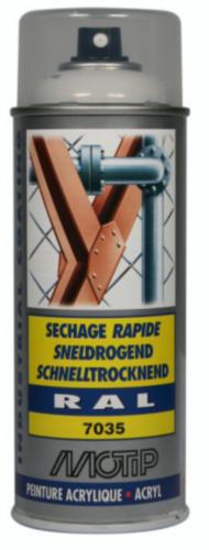 [07034] MOTIP INDUSTRIAL LAK HOOGGLANS RAL 7035 LICHTGRIJS 400ML