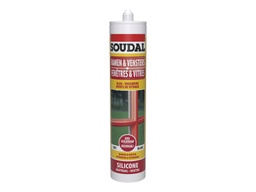 [102255] SOUDAL SILICONE RAMEN&VENSTERS WIT 300ML